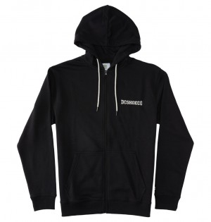 DC Baseline - Zip-Up Hoodie Negros | YBHQRZ297