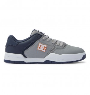 DC Central - Leather Shoes Azul Marino Grises | ZOFNAI583