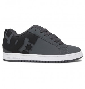 DC Court Graffik - Leather Shoes Grises Negros Blancos | YMXJZT593