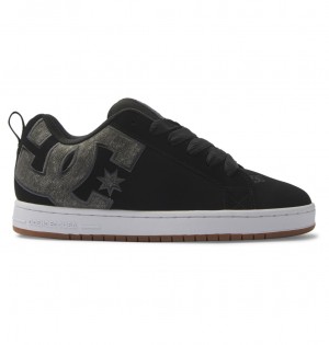 DC Court Graffik - Leather Shoes Negros Azules | GDCMXQ078