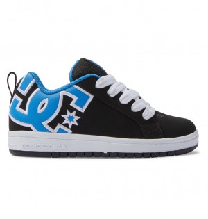 DC Court Graffik - Leather Shoes Negros Azules Grises | URZEJQ760