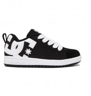 DC Court Graffik - Leather Shoes Negros Blancos | NJKAZM705