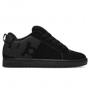 DC Court Graffik - Leather Shoes Negros Negros Negros | ZRGBLH327