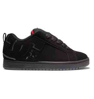 DC Court Graffik - Leather Shoes Negros Rojos | EVQPWK247
