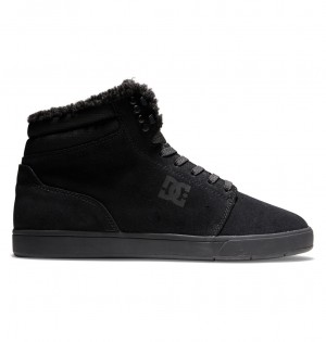 DC Crisis 2 Hi Wnt - High Top Leather Winterized Shoes Negros Negros | WRDBEC471