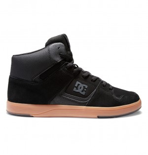 DC DC Cure - High-Top Leather Skate Shoes Negros | EAZKXR618