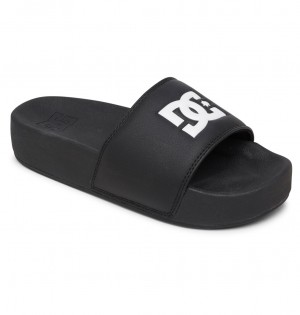 DC DC Slide - Platform Slider Sandals Negros Negros Blancos | NPKFEZ918
