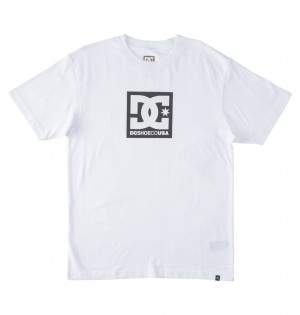 DC DC Square Star Fill - T-Shirt Blancos Negros Leopardo | HZLFIV427