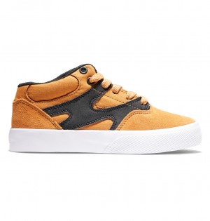DC Kalis Vulc - Mid-Top Leather Shoes Negros | NDCBQR124