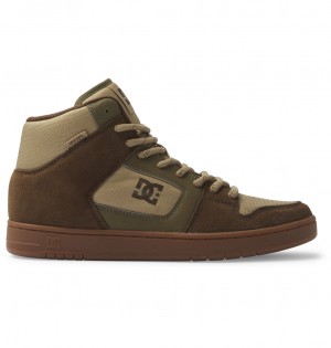 DC Manteca 4 Hi Wr - High-Top Leather Shoes Dk Choc / Military | IXLBMS847