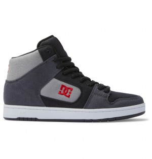 DC Manteca 4 Hi Zero Waste - High-Top Leather Shoes Negros Rojos Grises | YJQXUH129