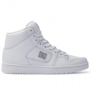 DC Manteca 4 Hi - High-Top Leather Shoes Blancos Plateados | ZUYDVI136