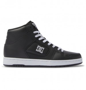 DC Manteca 4 Hi - High-Top Leather Shoes Negros Plateados | XKLSWO685