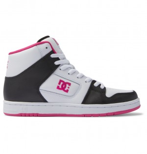 DC Manteca 4 Hi - High-Top Leather Shoes Negros Blancos Rosas | JFSILV401