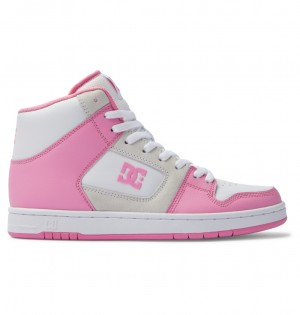 DC Manteca 4 Hi - High-Top Leather Shoes Rosas Blancos | ROWPKY452