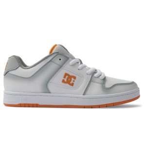DC Manteca Se - Leather Shoes Blancos Grises Naranjas | CRVBUJ723