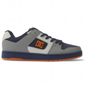 DC Manteca - Leather Shoes Azul Marino Naranjas | FPSTXN829