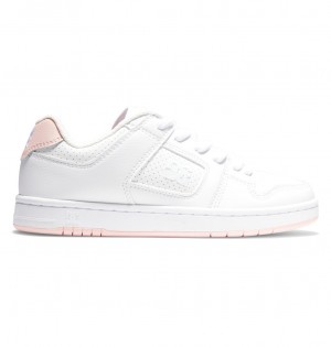DC Manteca - Leather Shoes Blancos Rosas | QFKCWG480