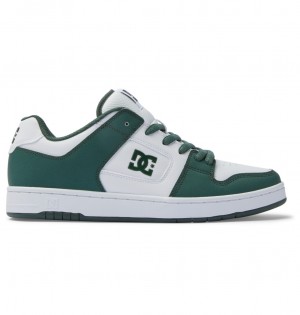 DC Manteca - Leather Shoes Blancos Verde Oliva Oscuro | LXZJQI786