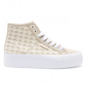 DC Manual Hi Platform - High-Top Shoes Tan Plaid | WBMTGO405