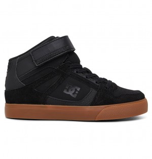 DC Pure High-Top EV - High-Top Leather Shoes Negros | RUDAFB065
