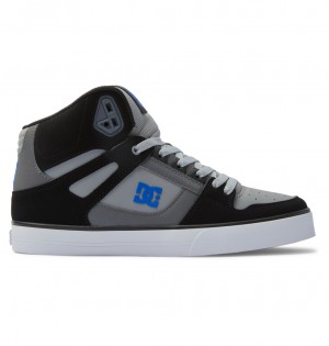 DC Pure High-Top - Leather High-Top Shoes Negros Grises Azules | CFMIUG317