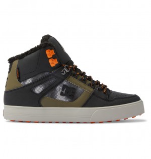 DC Pure High WNT - Winter High-Top Boots Negros Verdes | NLQAFJ791