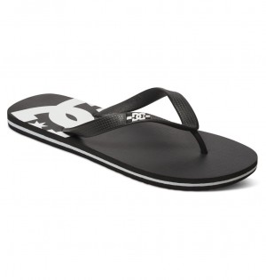 DC Spray - Flip-Flops Negros Negros Blancos | BXSYQV536