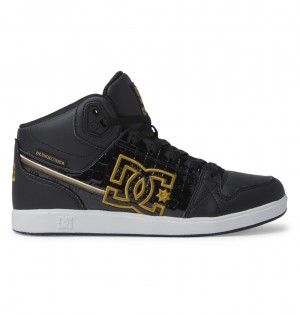 DC University - High Top Shoes Negros Dorados | EZMIHQ162